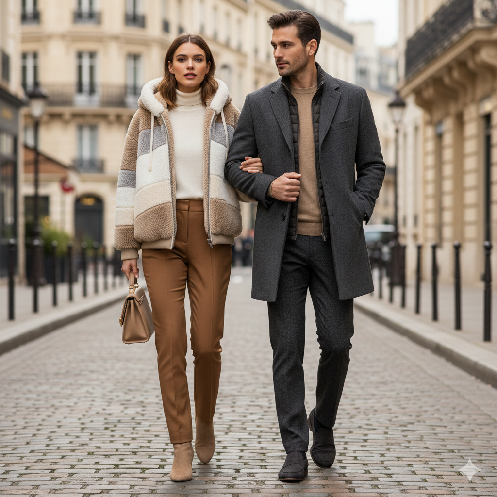 KISSENIA | Cozy Striped Sherpa Jacket