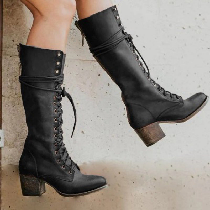 KISSENIA | LaceUp Chunky Boots