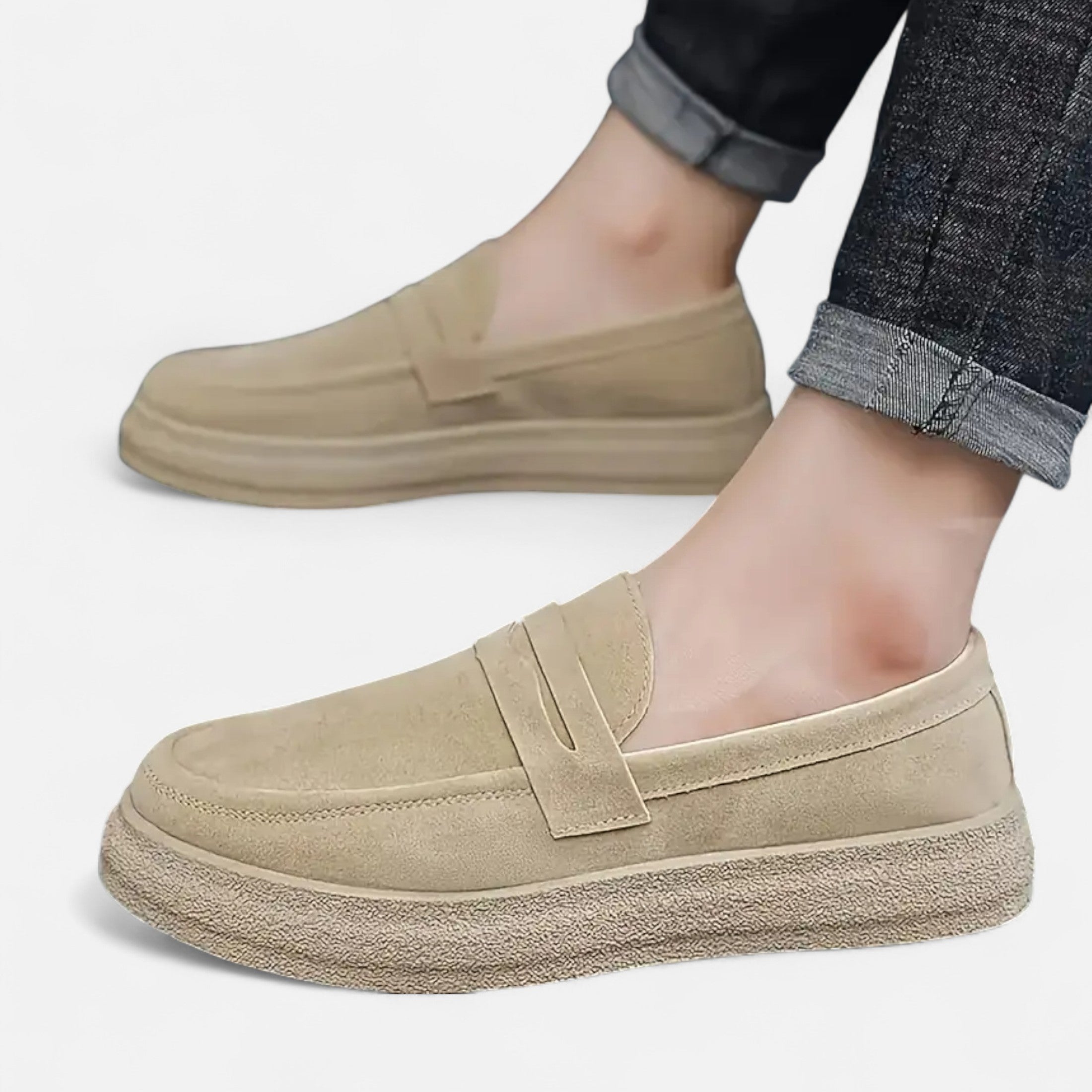 KISSENIA | Brown Suede Loafers